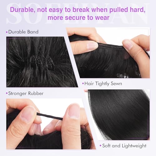 Real Human Hair Bun - 16g Messy Updo with Elastic Band