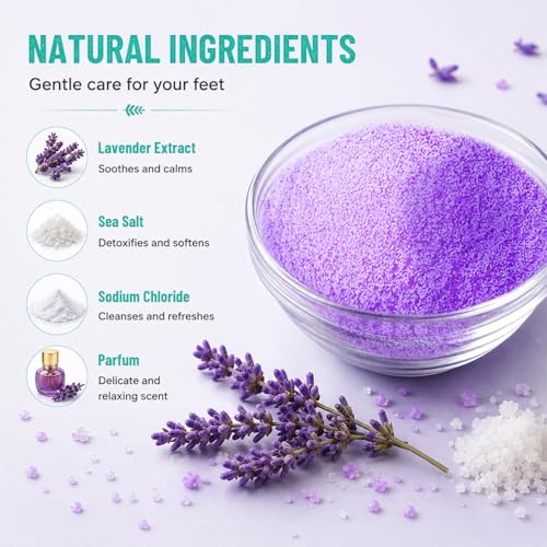 LUIFAC Lavender Epsom & Sea Salt Foot Soak 12 Pack for Spa Pedicure