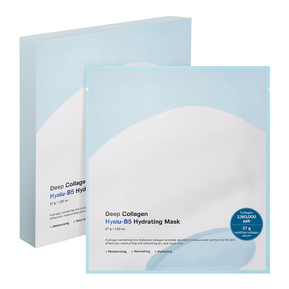 SUNGBOON EDITOR Deep Collagen Hyalu-B5 Hydrating Overnight Mask 37gx4ea | The real collagen 2,160,000ppb | Facial Hydrogel Masks with low molecular weight collagen for elasticity and moisturizing