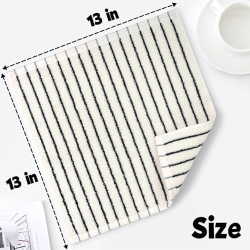 Jacquotha Cotton Washcloths 4 Pack 13x13 - Soft Striped