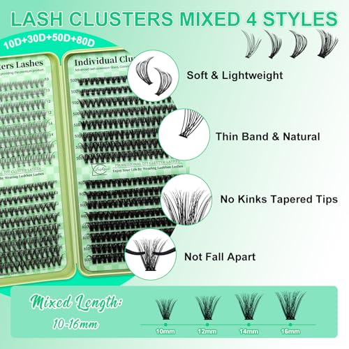 Wispy Lash Clusters Kit with Bond, Seal & Tweezers