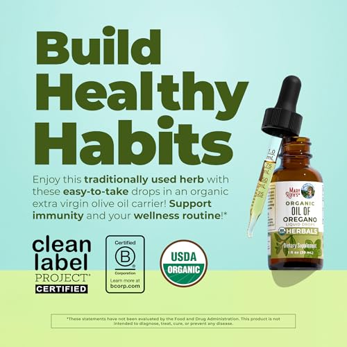 USDA Organic Oregano Oil Drops - 6 Month Supply, 1 Fl Oz