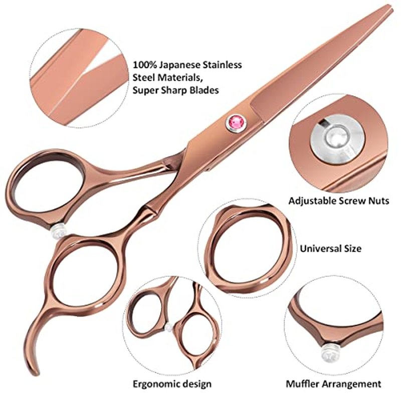 Professional Stainless Steel Hair Cutting Scissors Set - 4-Piece Salon Shears for All Hair Types