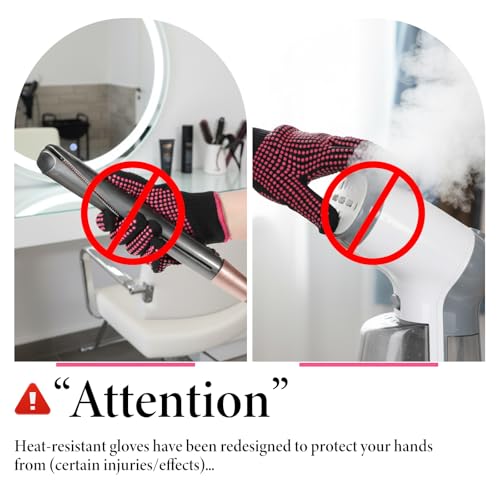 Heat Resistant Gloves for Hair Styling, 3 Pairs with Silicone Bumps