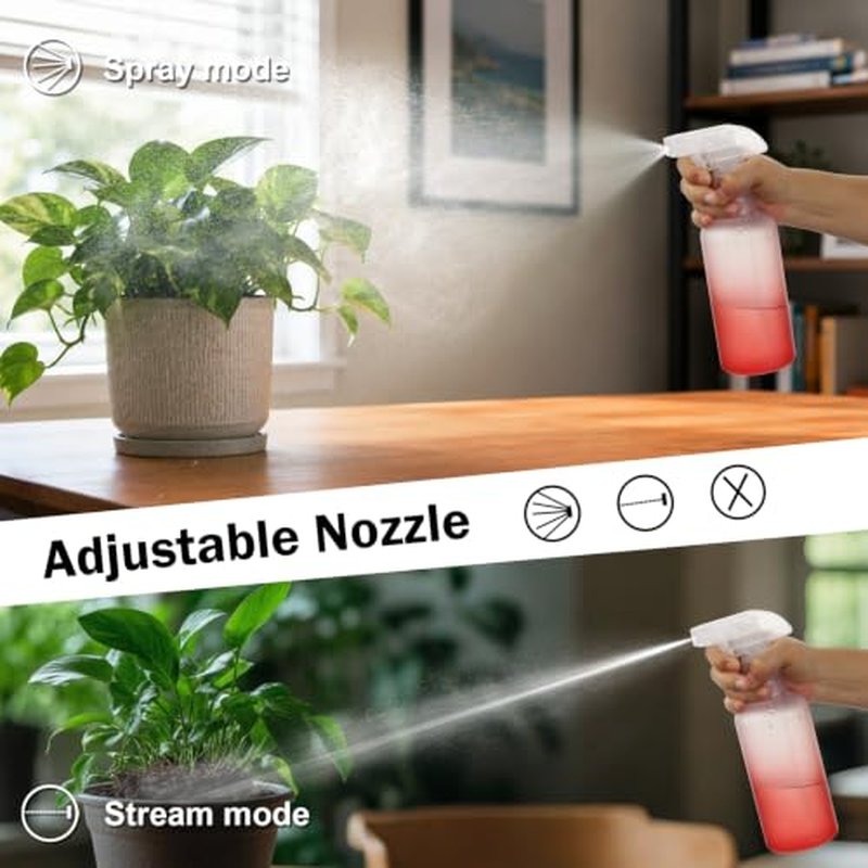 16.9oz Spray Bottles 2 Pack, 360° Any-Angle Sprayer
