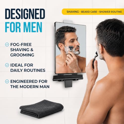 HONEYBULL Fogless Shower Mirror with Water Tank for Shaving