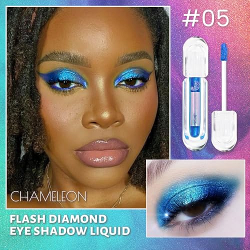 Duochrome Chameleon Liquid Metallic Eyeshadow - Teal Blue Shift