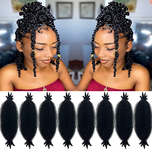 10 Inch Wrapping Hair for Soft Locs,Cuban Twist Hair 8 packs Pre-Separated Springy Afro Twist Hair Extension for Women Kids, Kinky Afro Twist Crochet Hair Natural Black Spring Twist Hair