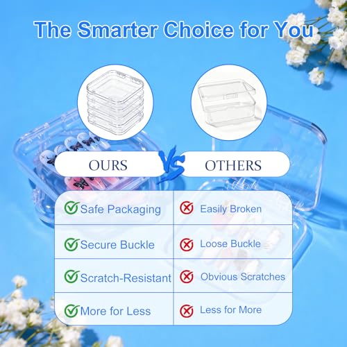 16 Pcs Acrylic Press On Nail Storage Boxes with Double Sided Tape