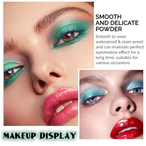 AMY'S DIARY Green Matte Shimmer Deep Eye Shadow Palette, Long-lasting Waterproof Makeup, 9 Blendable Shades for Girls