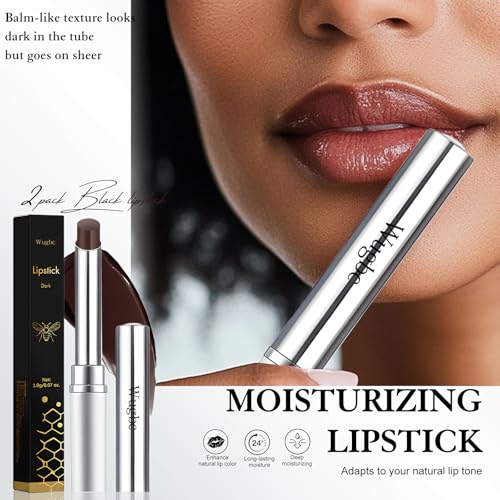 Wugbc Tinted Lip Balm - Hydrating Black Lipstick, 2 Pack