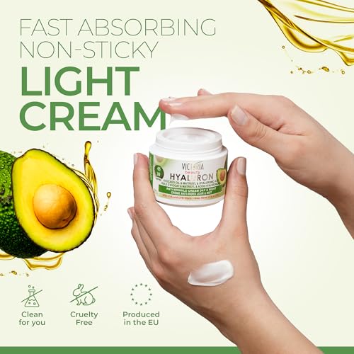 Hyaluron Anti-Wrinkle Cream with Avocado Oil - for Mature Skin (Age 30+) - Intensive Natural Cream for Day & Night With UV Filters
