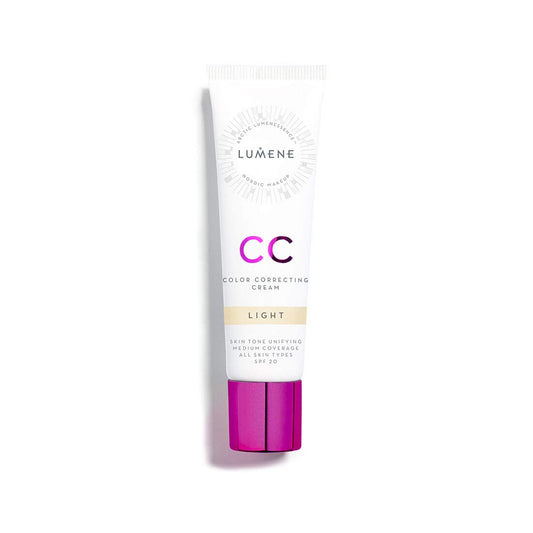 Lumene CC Color Correcting Cream infused with Pure Arctic Spring Water - 6 in 1 Medium Coverage for all Skin Types SPF 20-30 ml / 1.0 Fl.Oz. (_Light_)