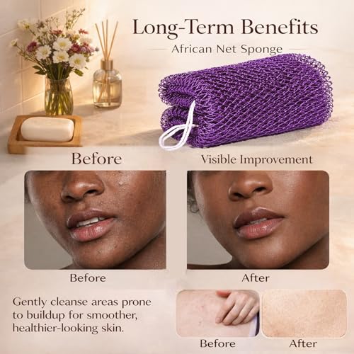 African Net Sponge Exfoliating Washcloth 3 Pack - 46 Inch