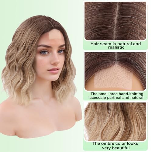 NOSTALGIA 14" Blonde Ombre Wavy Bob Wig | Shoulder Length