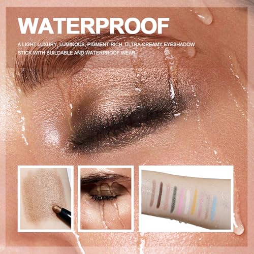 Chifure Eyeshadow Stick - Waterproof Cream Eye Shadow, 10 Colors