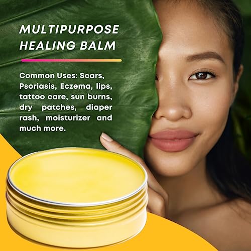 Llama Mama Peruvian Gold | Organic All Purpose Healing Balm | Scars, Eczema, Facial Moisturizer Cream, Dry Skin, Hair, Sun Burns | (1 Fl Oz) | BONUS Lip Balm | All Organic Fair Trade Ingredients