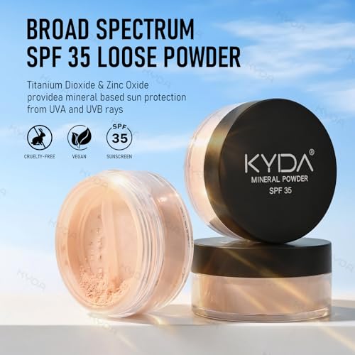 KYDA Mineral Powder Foundation SPF 35 - Buildable Coverage, Fair Light