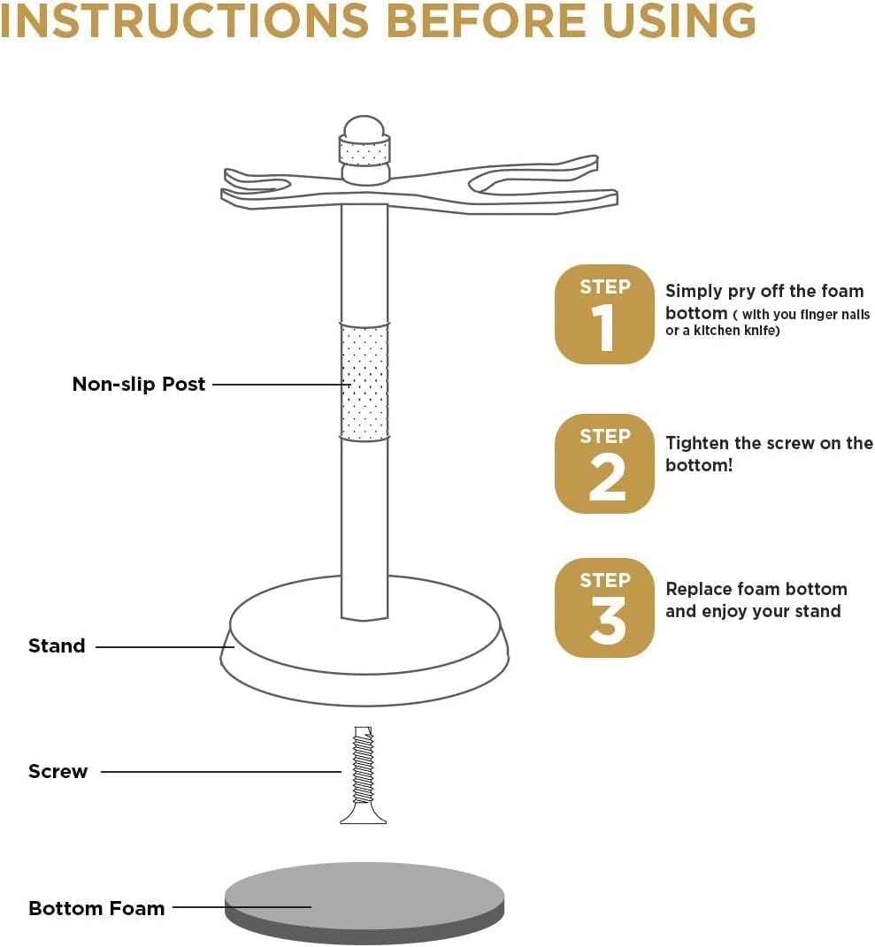 Perfecto Deluxe Black Razor and Brush Stand - The Best Safety Razor Stand. This Will Prolong The Life Of Your Shaving Brush, Best Valentine's Day Gift for Him, Gift For Dad Men, Shaving Accessories.