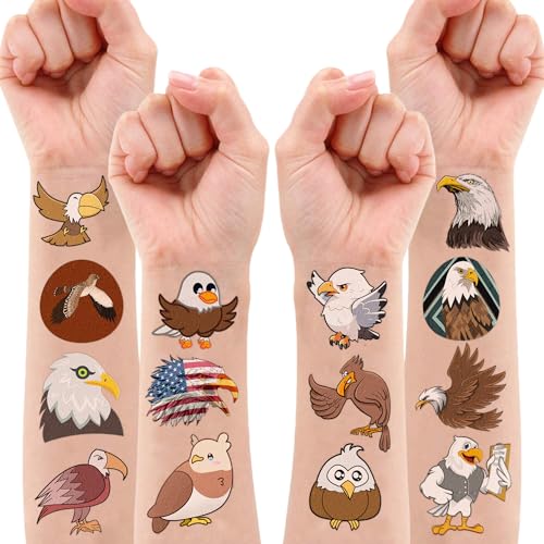 Eagle Temporary Tattoos 8 Sheets 80PCS | Party Favors