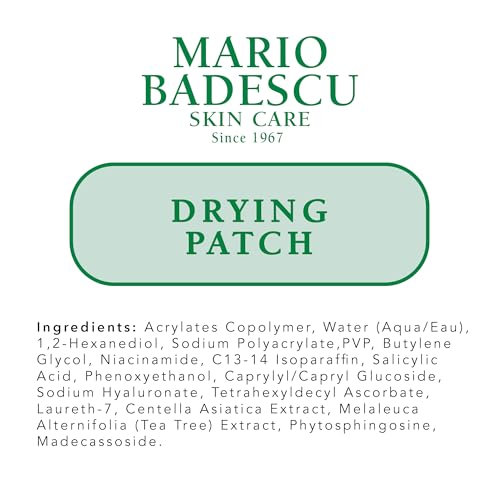 Mario Badescu Drying Duo, Includes Drying Lotion Blemish Spot Treatment with Salicylic Acid and Sulfur (1 Fl Oz) and Drying Patch Facial Stickers, Invisible Pimple Patches (60 Count)