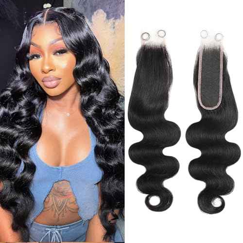 2x6 HD Lace Closure Body Wave 0.11mm Skinlike Undetectable Melted HD Lace Closure with Serrated Edge 12A Unprocessed Virgin Human Hair Closure Pre Plucked with Baby Hair 20 Inch