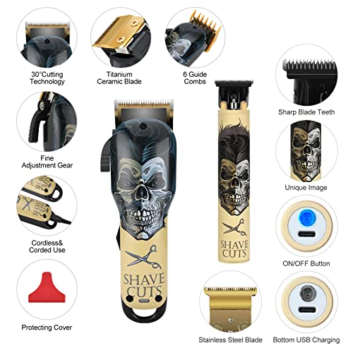 BESTBOMG Professional Hair Clippers & Trimmer Set - Yellow
