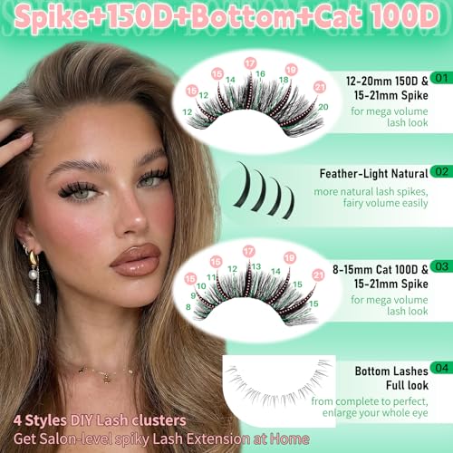 Lash Clusters Kit DIY Eyelash Extensions 12-20mm with Bond & Tweezers