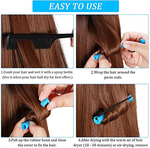 WILLBOND 60 Pcs Short Perm Rods Kit for Natural Hair