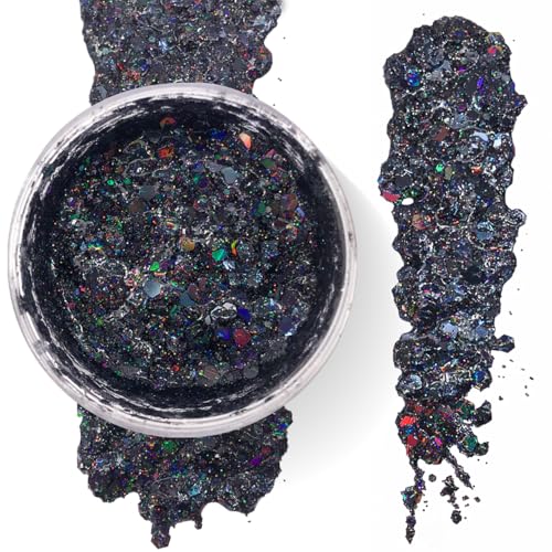 Black Holographic Body Glitter Gel - Water Based & Vegan