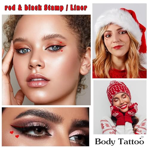 Linble Stamp Eyeliner Set - 2-in-1 Red & Black Liquid Eye Pens