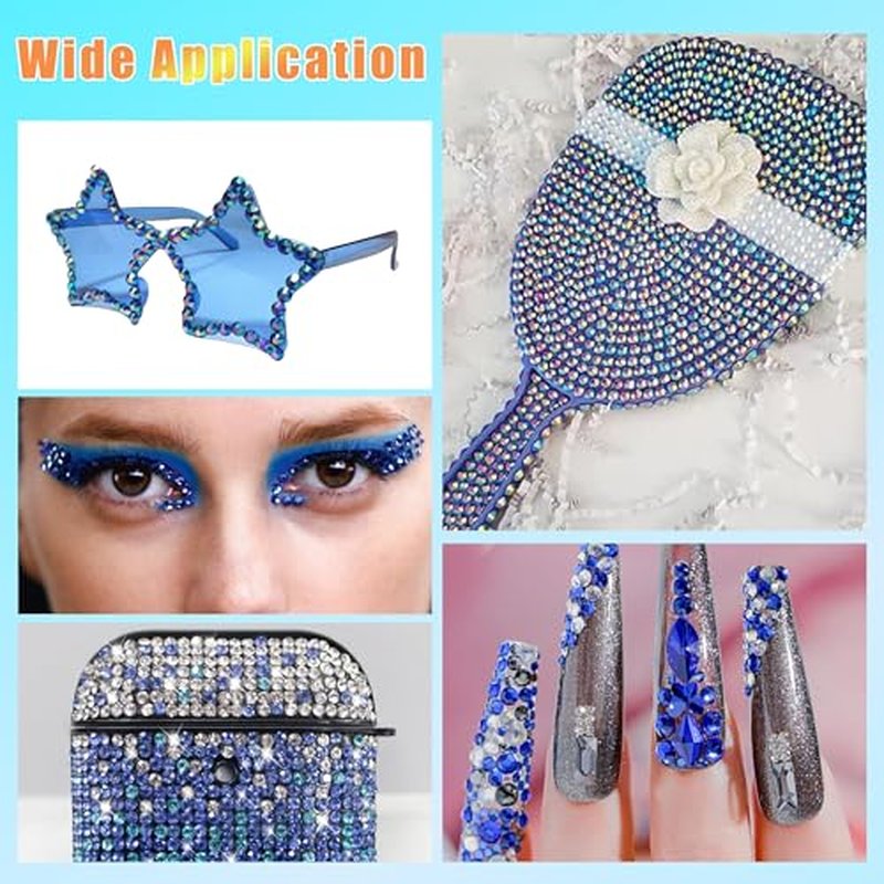 22000 Blue Flatback Rhinestones & Pearls Bedazzling Kit