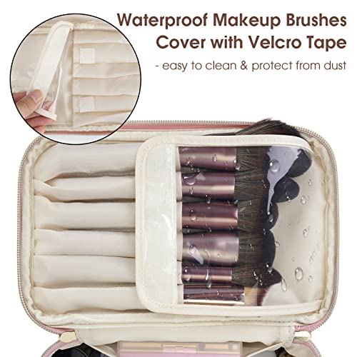Wandering Nature Vegan Leather Makeup Bag with Brush Organizer