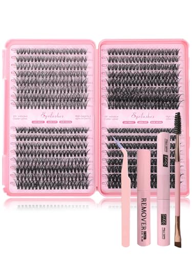 Lash Clusters Kit 640 Pcs with Glue & Remover – D Curl Eyelash Extensions
