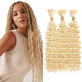 613 Blonde Deep Wave Braiding Hair - 3 Bundles, 16 Inch, 150g
