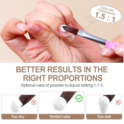 Acrylic Nail Kit Set for Beginners with Everything Acrylic Powder Nail Drill Lamp Starter Kit with False Nail Tips Nail Art Decoration Tools for Home Salon Gifts