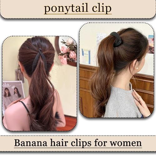 Matte Black Banana Hair Clip for Thick & Curly Hair