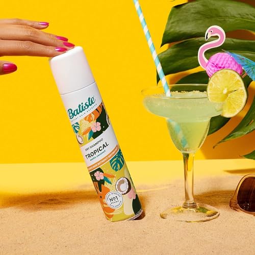 Batiste Dry Shampoo, Tropical Fragrance, Refresh Hair and Absorb Oil Between Washes, Waterless Shampoo for Added Hair Texture and Body, 6.73 OZ Dry Shampoo Bottle