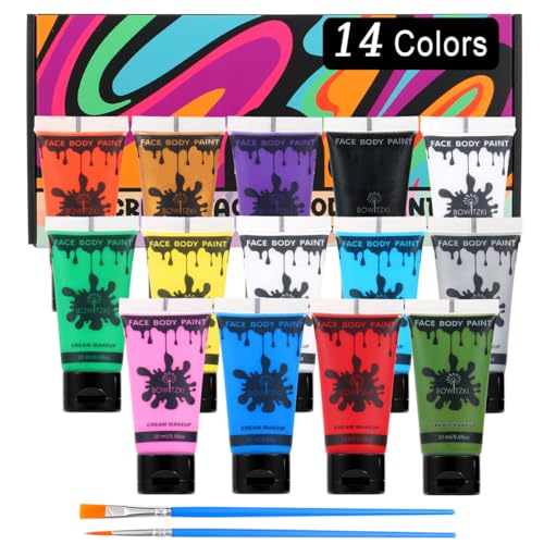 Bowitzki 14 Colors Face Body Paint Set - 20ml Water Based