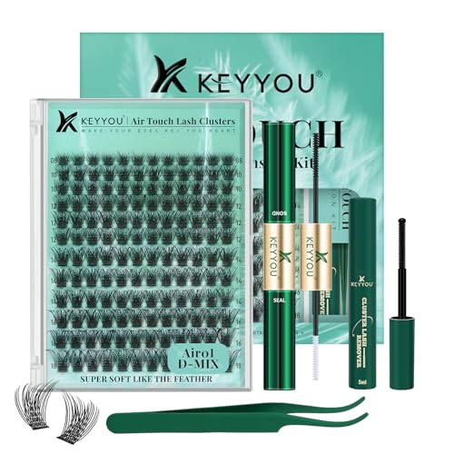 KEYYOU Air Touch Lash Kit - 144pc D Curl 8-18mm Clusters