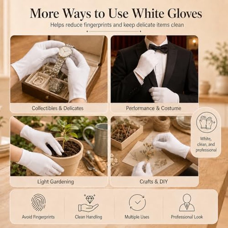 10 Pairs Cotton Moisturizing Gloves for Dry Hands Care