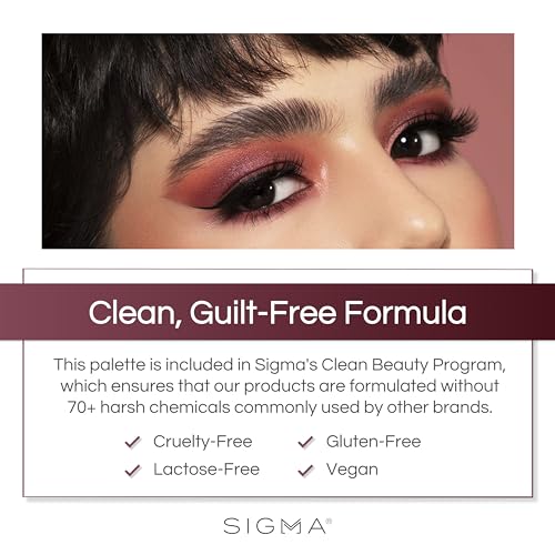Sigma Beauty Cor-De-Rosa Eyeshadow Palette with 14 Shades & Dual Brush