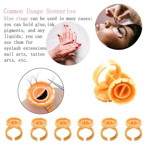 Gold Eyelash Glue Rings - 300PC Disposable Lash Extension Cups