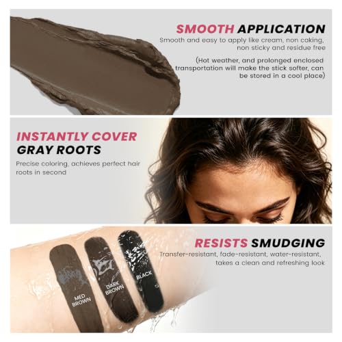 Root Touch Up Stick for Gray Roots & Thinning Hair - Medium Brown