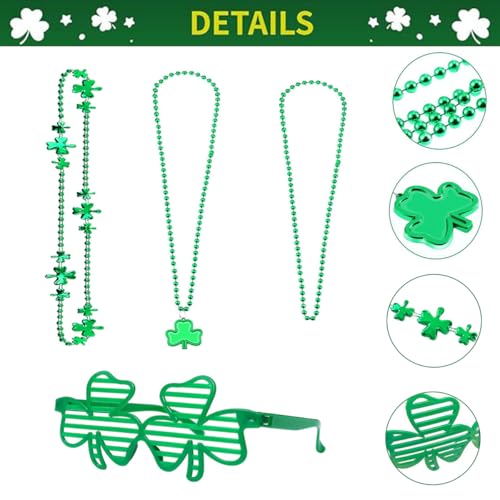 St. Patrick's Day Party Accessory Set - 21Pc Tattoo Stickers, Necklaces & Glasses