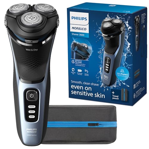 Philips Norelco 3600 Series Electric Shaver Storm Blue - Wet & Dry Grooming