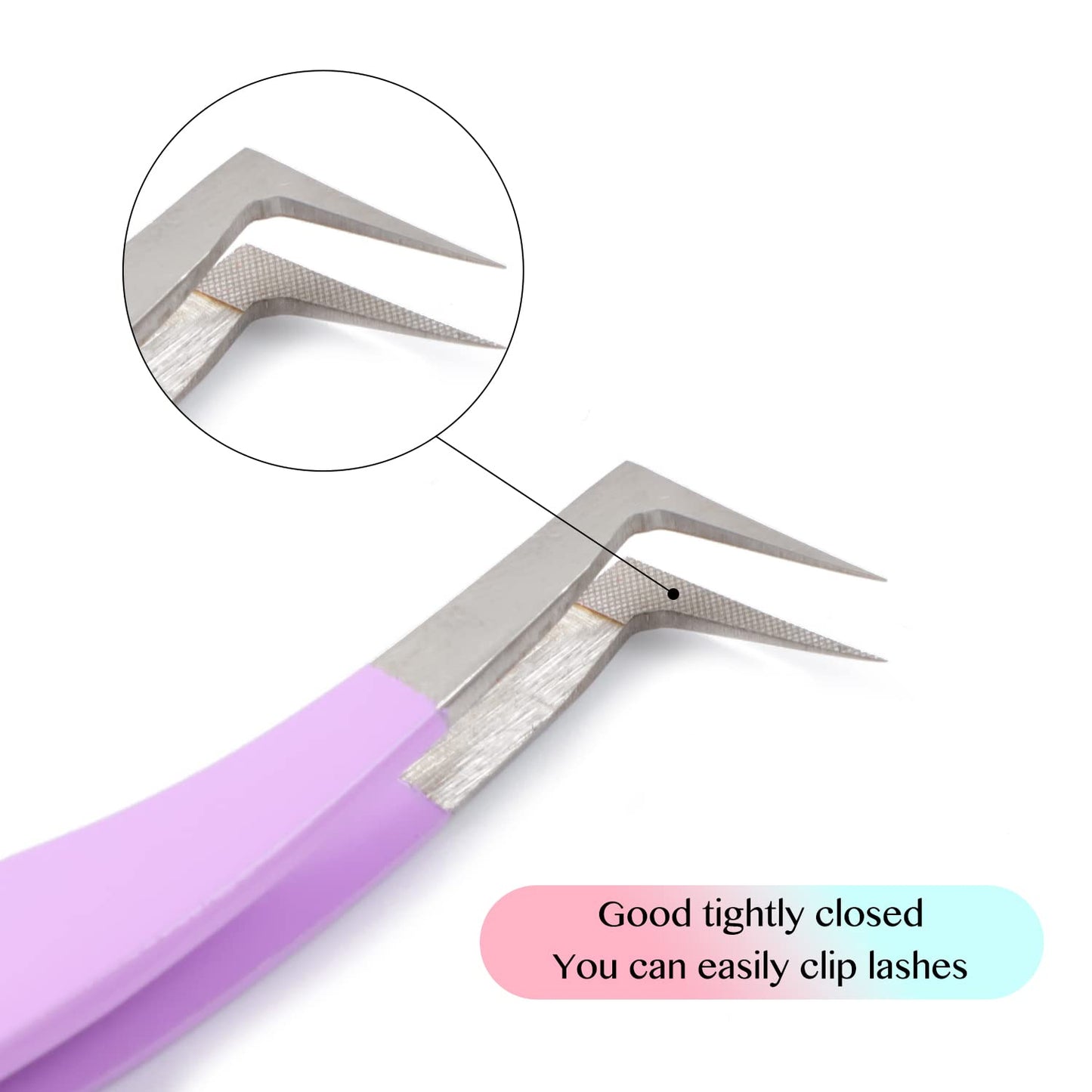 VAVALASH Lash Tweezers - Diamond Grip for Eyelash Extensions - Volume & Classic Fans - Purple, Volume Boot Tweezer