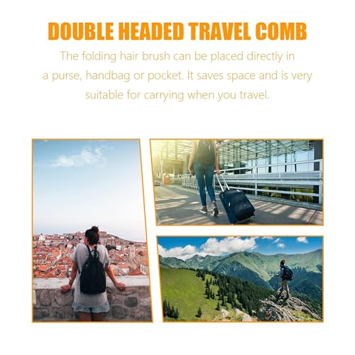 3PCS Travel Foldable Anti-Static Hair Comb Set - Double Headed Hairdressing Tools for Men & Women - Black