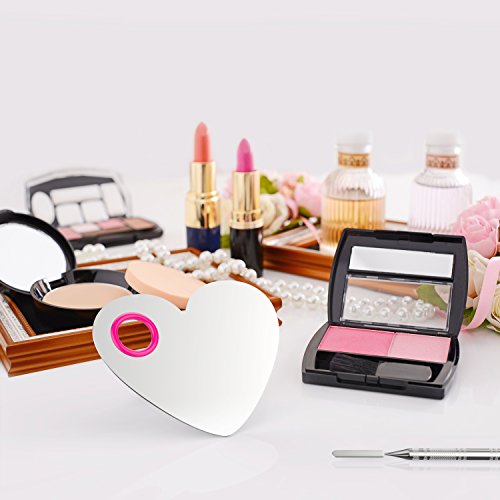 Heart-Shaped Stainless Steel Makeup Mixing Palette with Thumb Hole