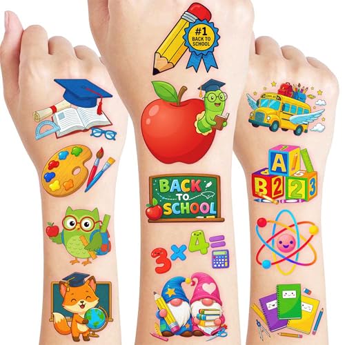 96 PCS Back to School Temporary Tattoos for Kids